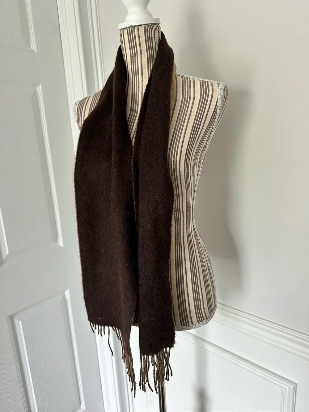 Armani Collezioni Made in Italy Two-Tone Fringed Scarf